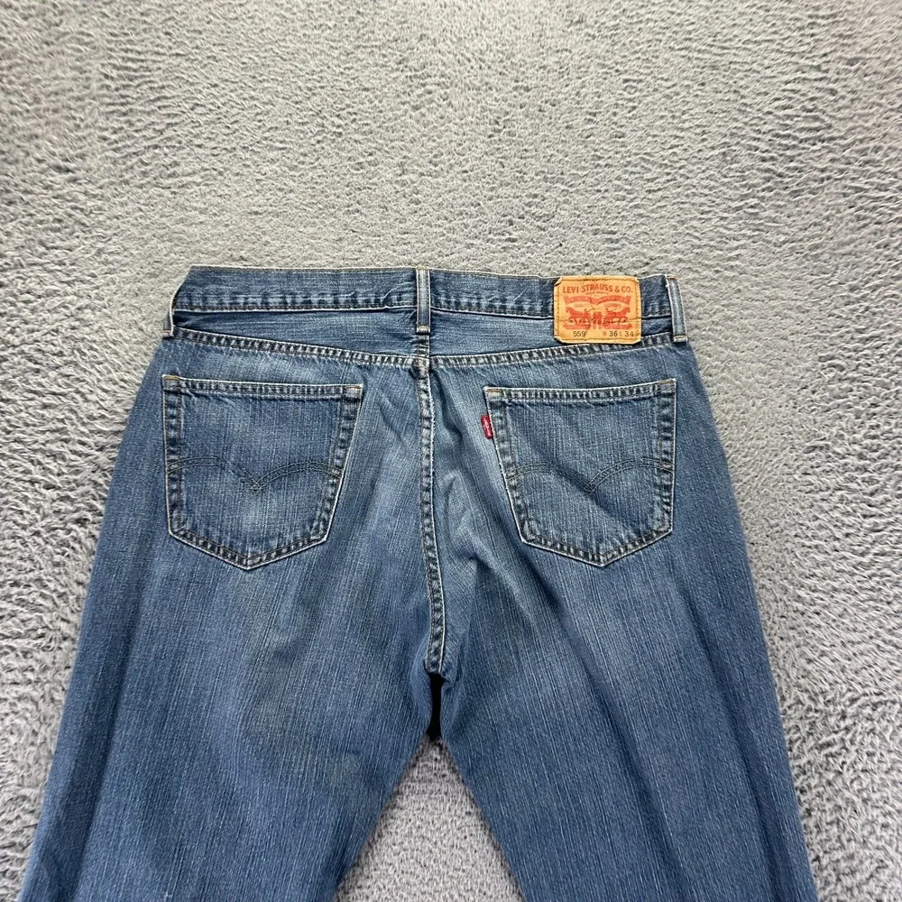 Levi's 559 Jeans Men's 36x32 Blue Cotton Denim Straight Faded Travel Workwear
